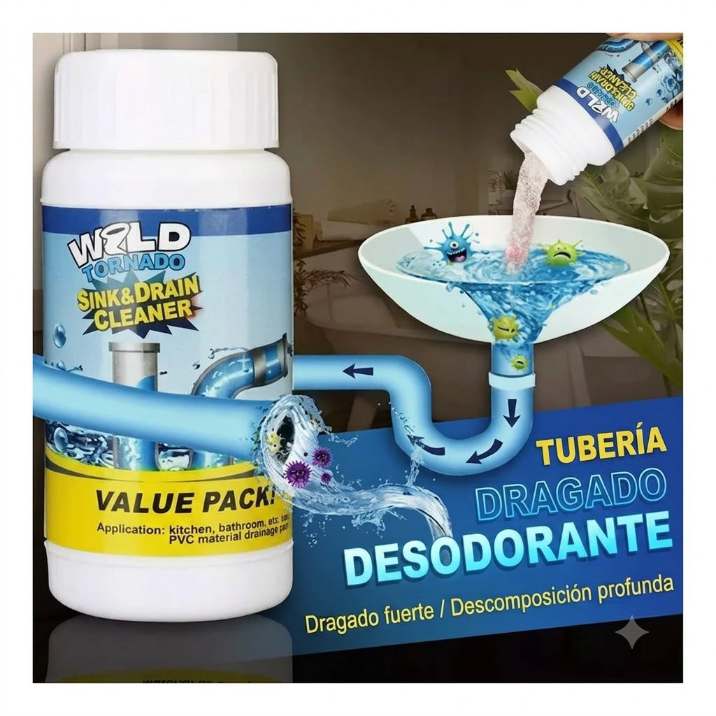 Pack x3 Limpiador de Drenajes | Destapa Tuberías, Elimina Grasa y Malos Olores